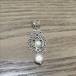 Sterling Silver Natural Pearl Necklace